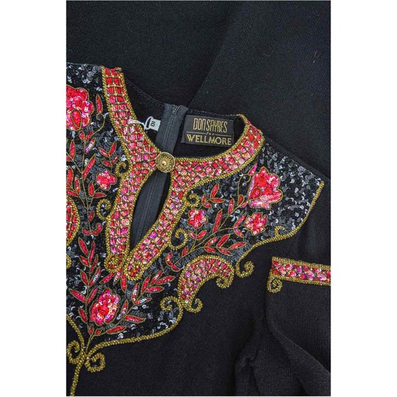 Don Sayres Sweater Dress 10 Black - Picture 3 of 3